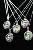 Cat Crescent Moon Crystal Pendant Necklace