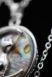 Cat Crescent Moon Crystal Pendant Necklace