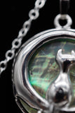 Cat Crescent Moon Crystal Pendant Necklace