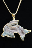 Dolphin Crystal Agate Druzy Necklace