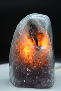 Amethyst Druzy Agate Crystal Lamp