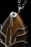 Oval Tree of Life Wire Wrapped Crystal Gemstone Pendant Necklace (Various Options)