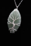 Oval Tree of Life Wire Wrapped Crystal Gemstone Pendant Necklace (Various Options)