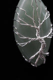 Oval Tree of Life Wire Wrapped Crystal Gemstone Pendant Necklace (Various Options)