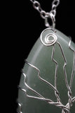 Oval Tree of Life Wire Wrapped Crystal Gemstone Pendant Necklace (Various Options)