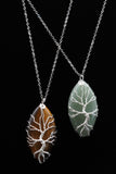 Oval Tree of Life Wire Wrapped Crystal Gemstone Pendant Necklace (Various Options)