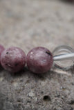 Lepidolite Amethyst Hematite Rock Crystal Quartz Yoga Meditation Healing Balancing Round Stone Beads Stretch Bracelet with Tree of Life Charm