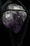 Raw Amethyst Crystal Rope Necklace