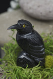 Hand Carved Natural Black ONYX Raven Crow Spirit Animal Totem