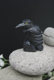 Hand Carved Natural Black ONYX Raven Crow Spirit Animal Totem