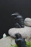 Hand Carved Natural Black ONYX Raven Crow Spirit Animal Totem
