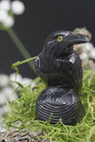 Hand Carved Natural Black ONYX Raven Crow Spirit Animal Totem