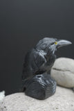 Hand Carved Natural Black ONYX Raven Crow Spirit Animal Totem
