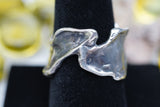 Gorgeous custom made 925K Sterling Silver with Seraphinite and Emerald Gemstones Ring 