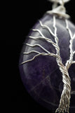 Amethyst and Lapis Lazuli Tree of Life Wire Wrapped Crystal Pendant Necklace