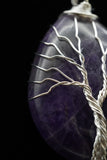 Amethyst and Lapis Lazuli Tree of Life Wire Wrapped Crystal Pendant Necklace