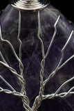 Amethyst and Lapis Lazuli Tree of Life Wire Wrapped Crystal Pendant Necklace