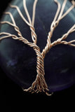 Amethyst and Lapis Lazuli Tree of Life Wire Wrapped Crystal Pendant Necklace