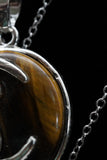 Cat Crescent Moon Crystal Pendant Necklace