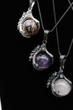 Dragon Claw Crystal Sphere with Rhinestones Necklace (Various Options)