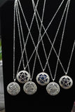 Om Tree of Life Flower of Life Fairy Pentagram Symbol Crystal Gemstone Lockets