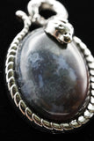 Moss Agate Crystal Snake Pendant Necklace
