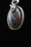 Moss Agate Crystal Snake Pendant Necklace