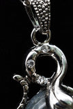 Moss Agate Crystal Snake Pendant Necklace