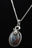 Moss Agate Crystal Snake Pendant Necklace