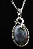 Moss Agate Crystal Snake Pendant Necklace