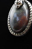 Moss Agate Crystal Snake Pendant Necklace