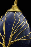 Amethyst and Lapis Lazuli Tree of Life Wire Wrapped Crystal Pendant Necklace