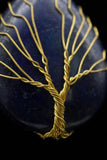 Amethyst and Lapis Lazuli Tree of Life Wire Wrapped Crystal Pendant Necklace